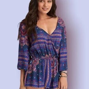 Boho bright indie core medium shorts romper flowy comfy preppy